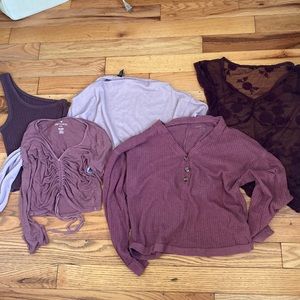 Purple American Eagle Bundle- 5 shirts!!!